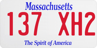 MA license plate 137XH2