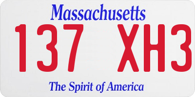 MA license plate 137XH3