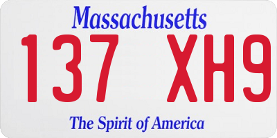 MA license plate 137XH9