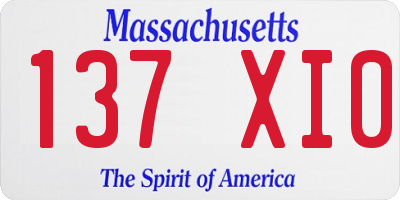 MA license plate 137XI0