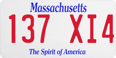 MA license plate 137XI4