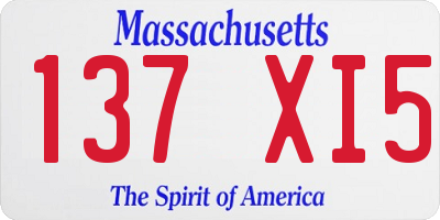 MA license plate 137XI5