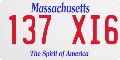 MA license plate 137XI6