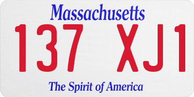 MA license plate 137XJ1