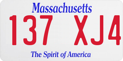MA license plate 137XJ4