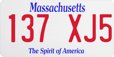 MA license plate 137XJ5