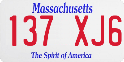 MA license plate 137XJ6