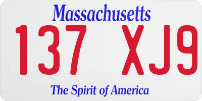 MA license plate 137XJ9