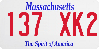 MA license plate 137XK2