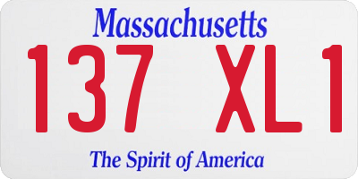 MA license plate 137XL1