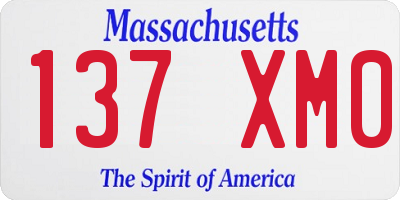 MA license plate 137XM0