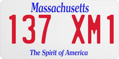 MA license plate 137XM1