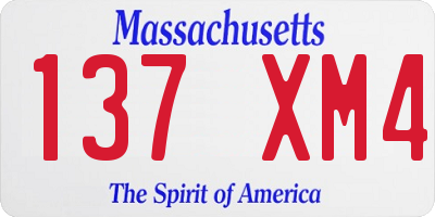 MA license plate 137XM4