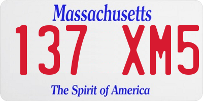 MA license plate 137XM5
