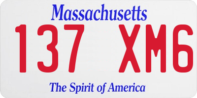 MA license plate 137XM6