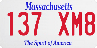 MA license plate 137XM8