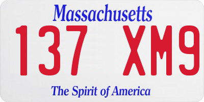 MA license plate 137XM9