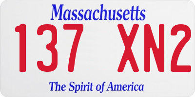 MA license plate 137XN2