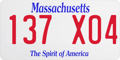 MA license plate 137XO4