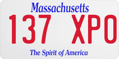 MA license plate 137XP0