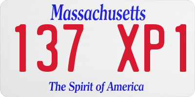 MA license plate 137XP1
