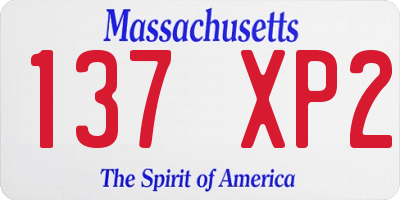 MA license plate 137XP2