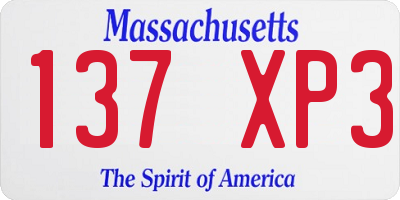 MA license plate 137XP3