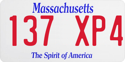 MA license plate 137XP4