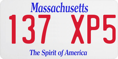 MA license plate 137XP5