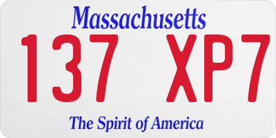 MA license plate 137XP7