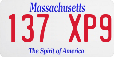 MA license plate 137XP9