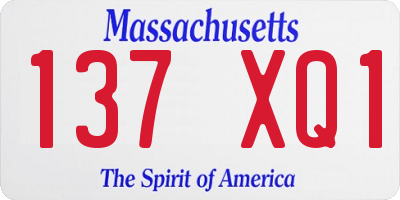 MA license plate 137XQ1