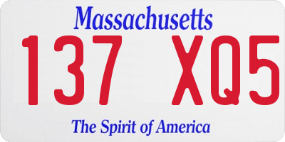 MA license plate 137XQ5