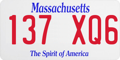 MA license plate 137XQ6