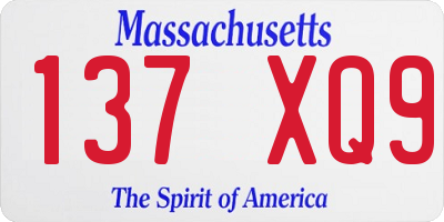 MA license plate 137XQ9
