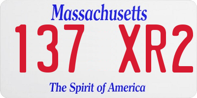 MA license plate 137XR2