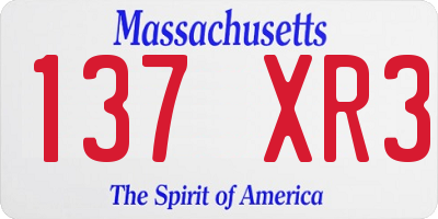 MA license plate 137XR3