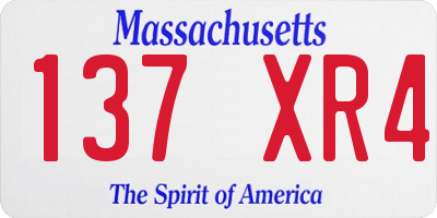 MA license plate 137XR4