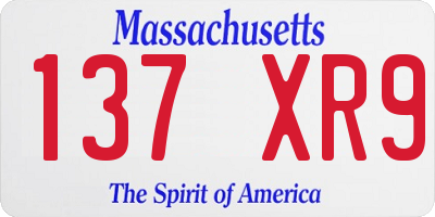 MA license plate 137XR9