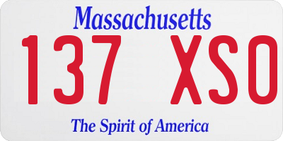 MA license plate 137XS0