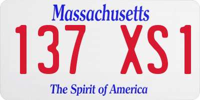 MA license plate 137XS1