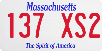 MA license plate 137XS2