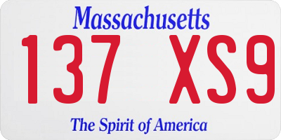 MA license plate 137XS9