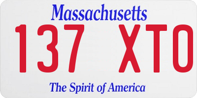 MA license plate 137XT0