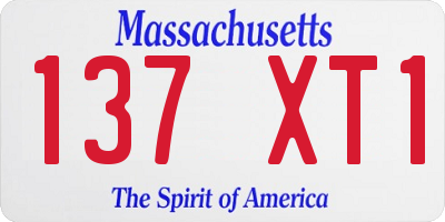 MA license plate 137XT1