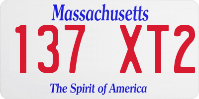MA license plate 137XT2