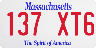 MA license plate 137XT6