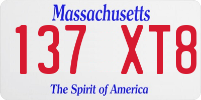 MA license plate 137XT8
