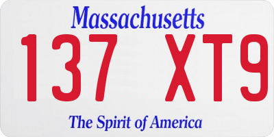 MA license plate 137XT9