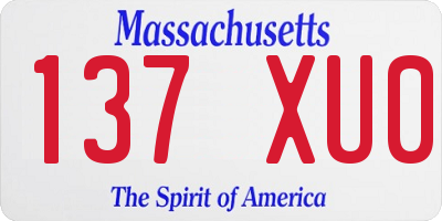 MA license plate 137XU0